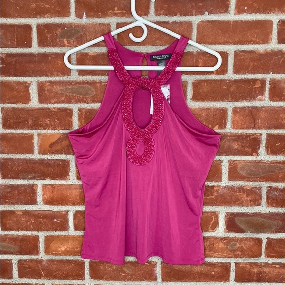 Bisou Bisou beaded cutout top - Picture 1 of 8